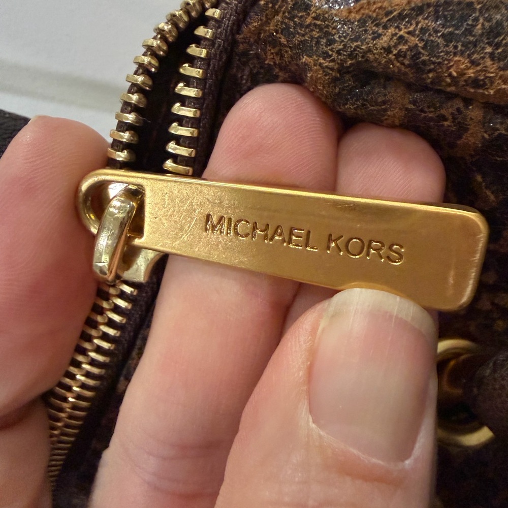 Michael Kors python snakeskin brown bag with gold… - image 5